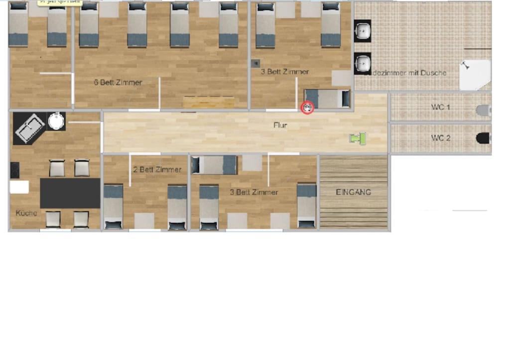 Sued- 5 Zimmer_15 Personen _ Komplett_eingerichtet * Hamburg